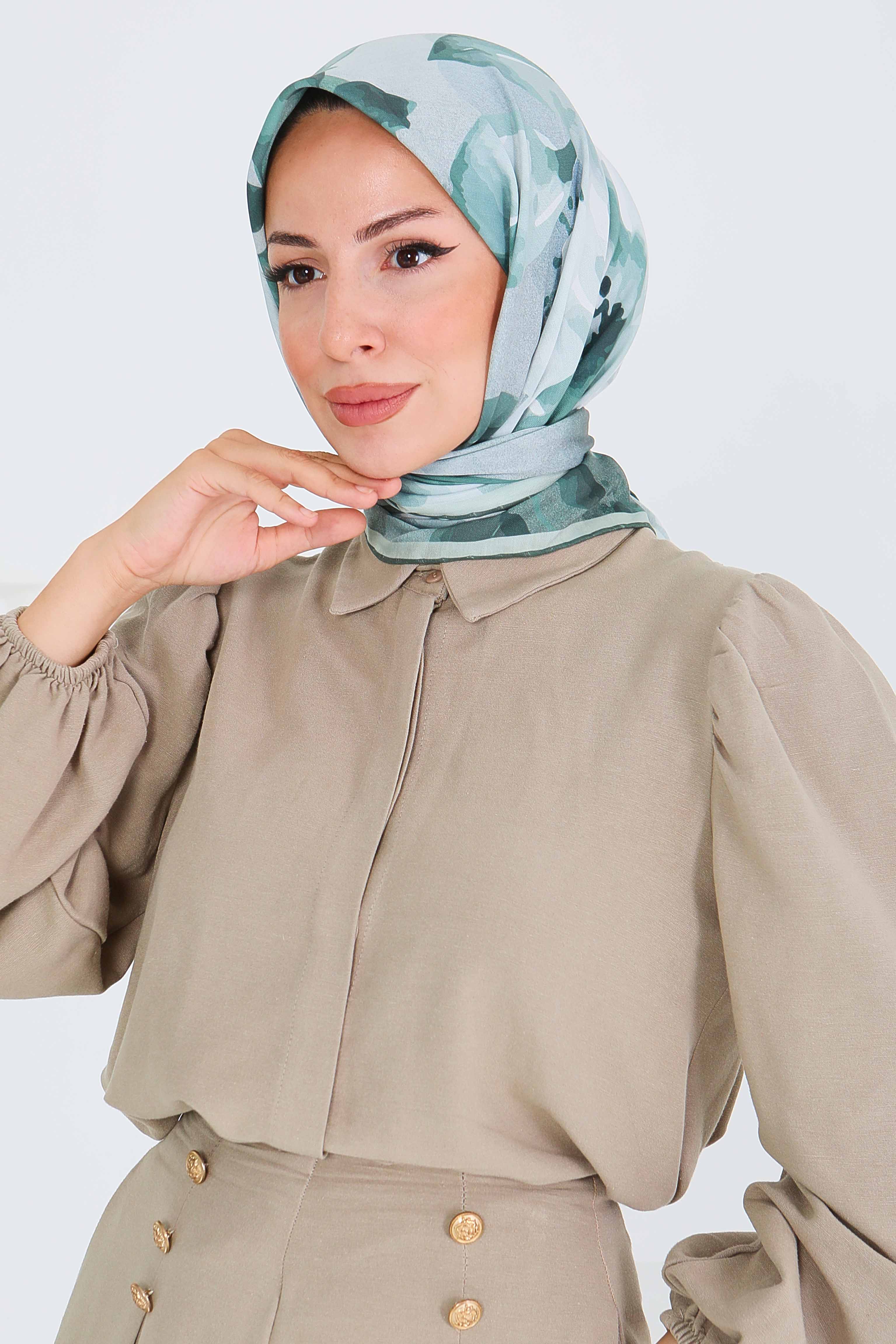 Desenli Bambu Başörtü - 27522