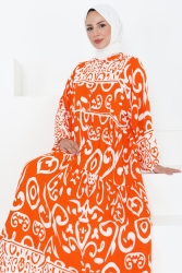 Desenli Elbise - 27431 - TOFİSA