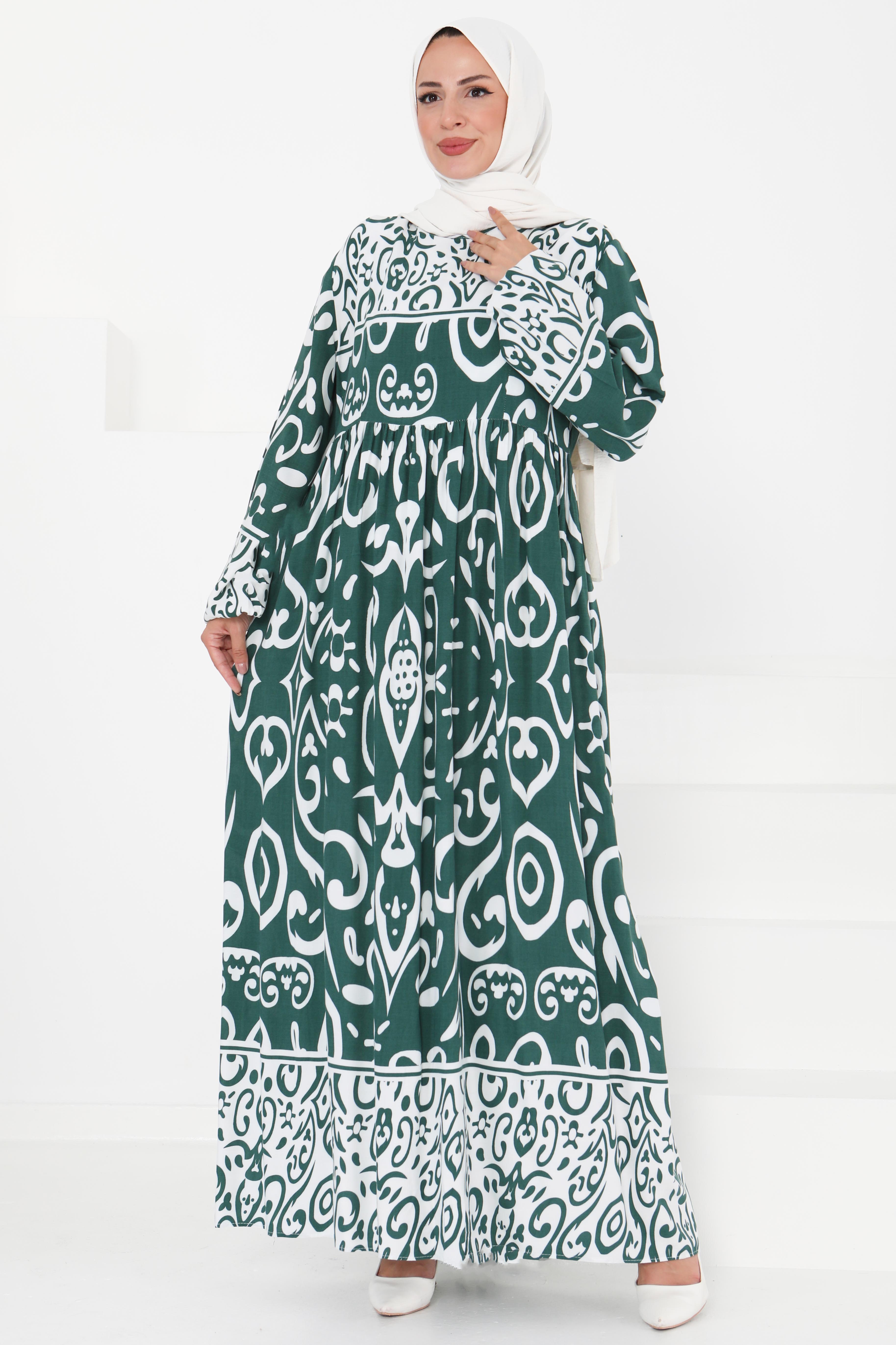 Desenli Elbise - 27431