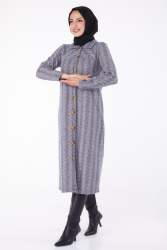 Düğmelı Kap - 27767-GRI - TOFİSA