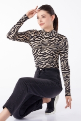 Kot Pantolon Yüksek Bel Mom Jeans Füme - 25178 - TOFİSA