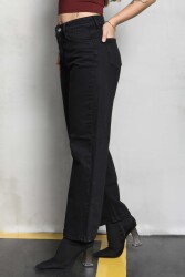 Yüksek Bel Mom Kot Pantolon Siyah - 23666 - TOFİSA (1)
