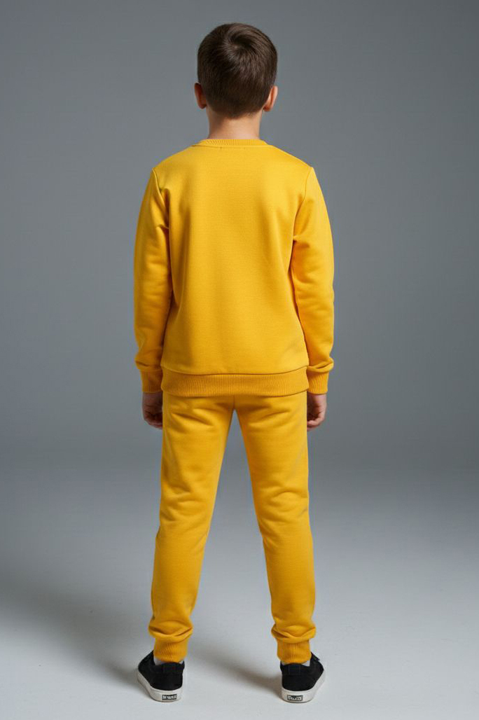 Erkek Çocuk Sari Baskılı İki İplik Çocuk Pijama Takımı - 28273-SARI