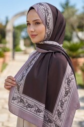 Etnik Desen Şeritli Pamuk Şal Somon - 28672-SOMON - TOFİSA