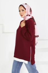 Garnili Fermuarlı Modal sweatshirt - 27610 - TOFİSA