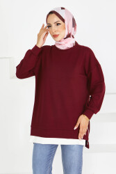 Garnili Fermuarlı Modal sweatshirt - 27610 - TOFİSA (1)