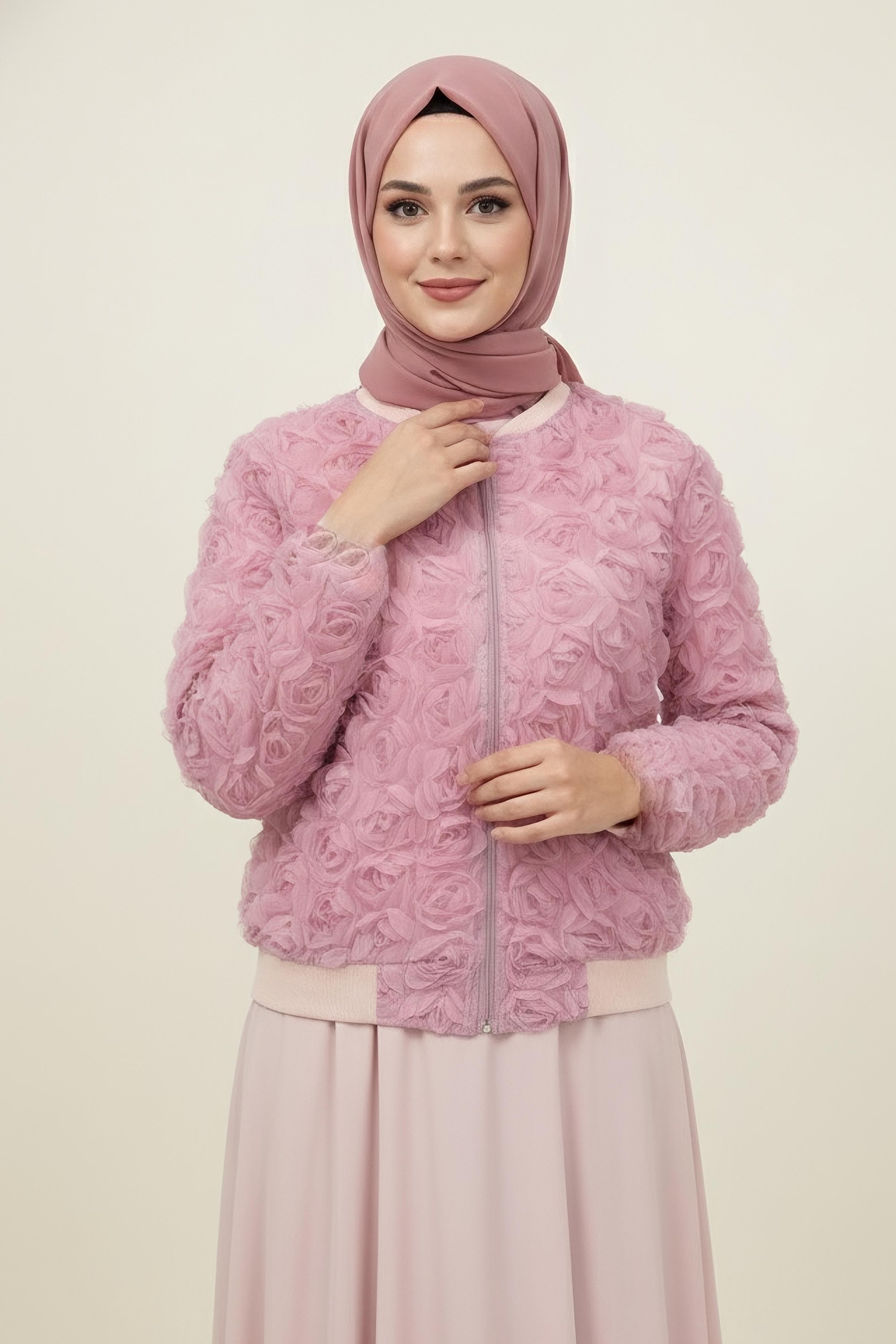 Güllü Tül Mont  - 28026-PEMBE