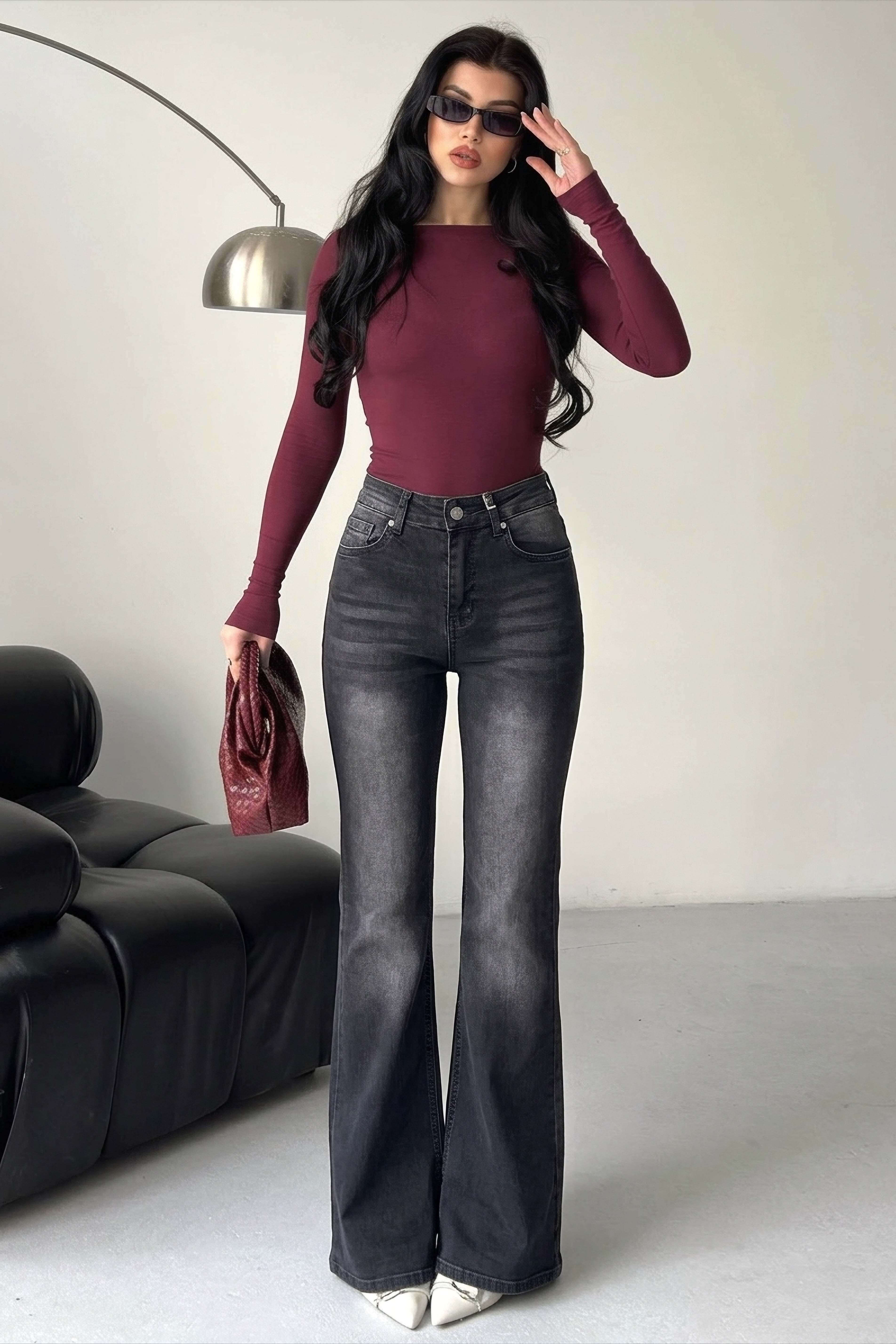 Ispanyol Kot Pantolon  - 28282-FUME