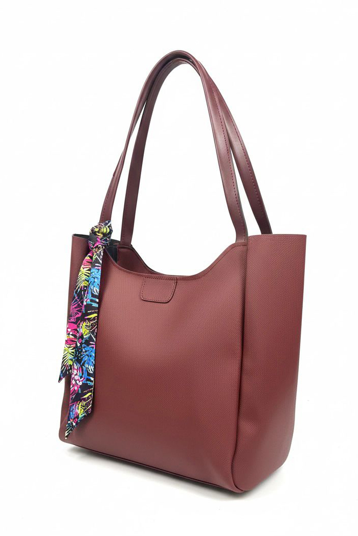Kadın Bordo Flarlı Kol Çanta - 28134-BORDO