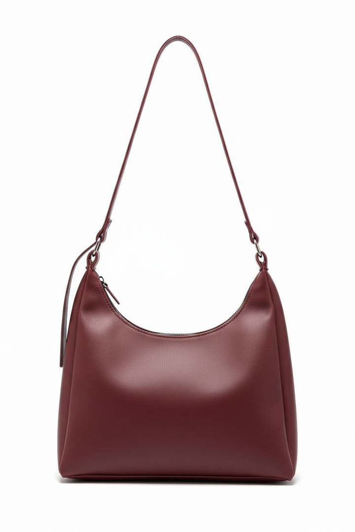 Kadın Bordo Suni Deri Omuz Çantası - 28254-BORDO