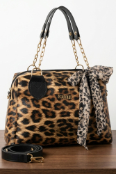 Kadın Leopar Suni Deri Flarlı Çantası - 28432-LEOPAR - TOFİSA