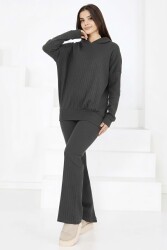 Kapüşonlu Fitilli İkili Takım - 2053-ANTRASIT - TOFİSA