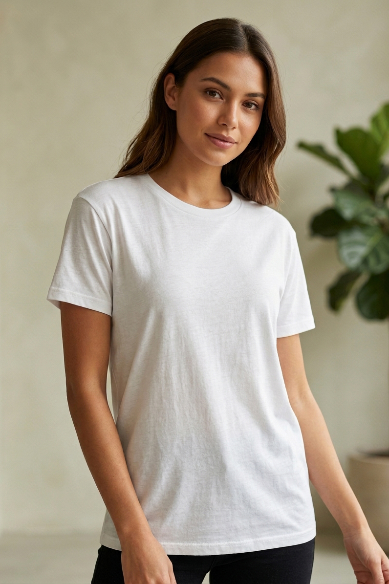 Kısa Kollu T-shirt Beyaz - 2114-BEYAZ