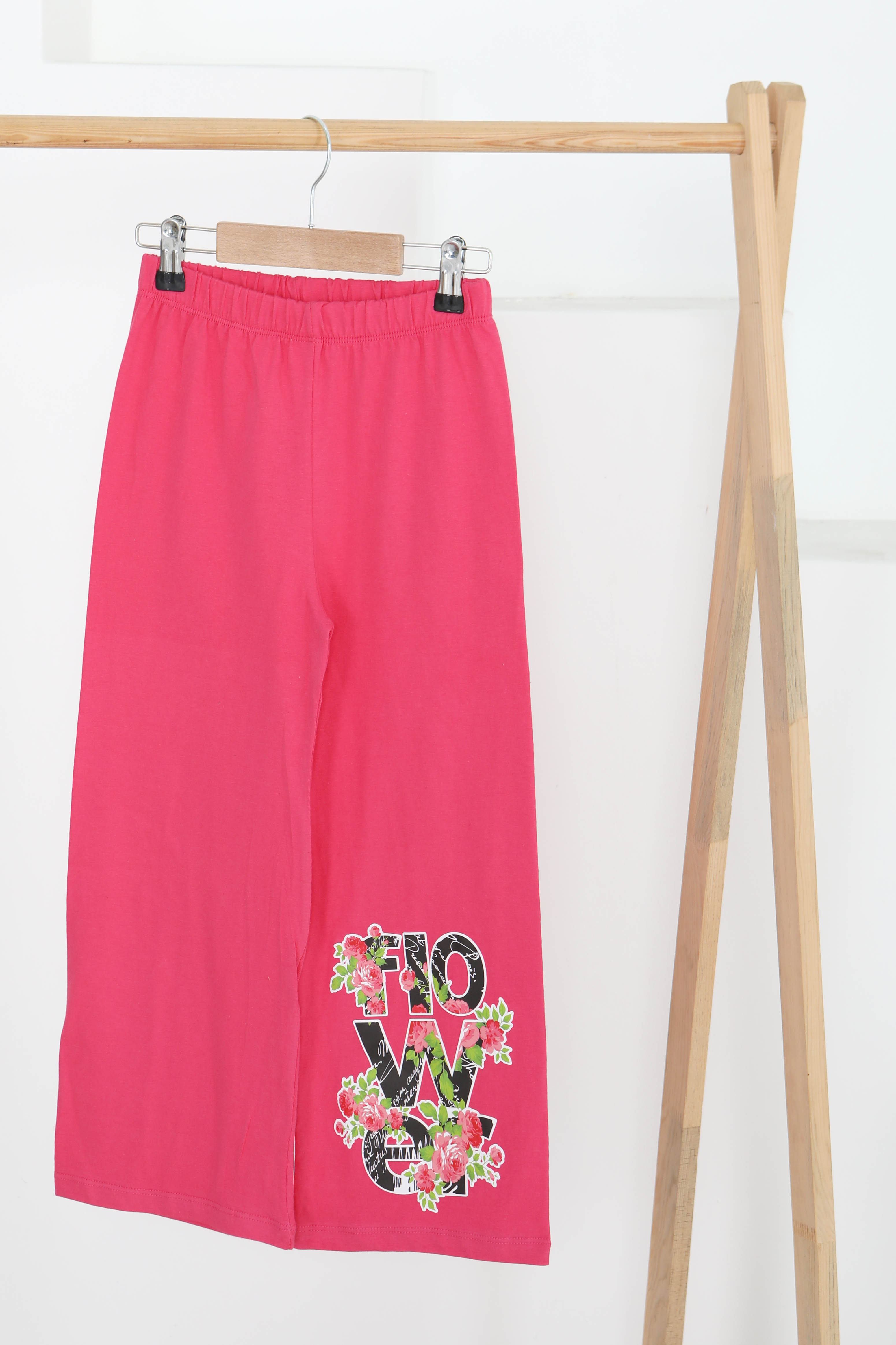 Kız Çocuk Fusya Baskılı Pijama Alt - 27385