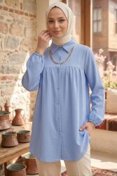 Kolyeli Tunik - 28393-BEBE-MAVI - TOFİSA