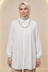 Kolyeli Tunik - 28393-BEYAZ - TOFİSA