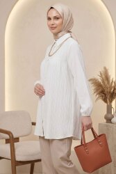 Kolyeli Tunik - 28393-BEYAZ - TOFİSA (1)