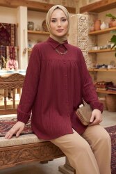 Kolyeli Tunik - 28393-BORDO - TOFİSA