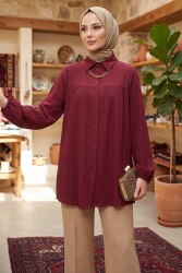 Kolyeli Tunik - 28393-BORDO - TOFİSA (1)