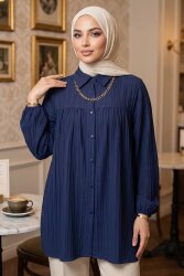 Kolyeli Tunik - 28393-LACIVERT - TOFİSA (1)