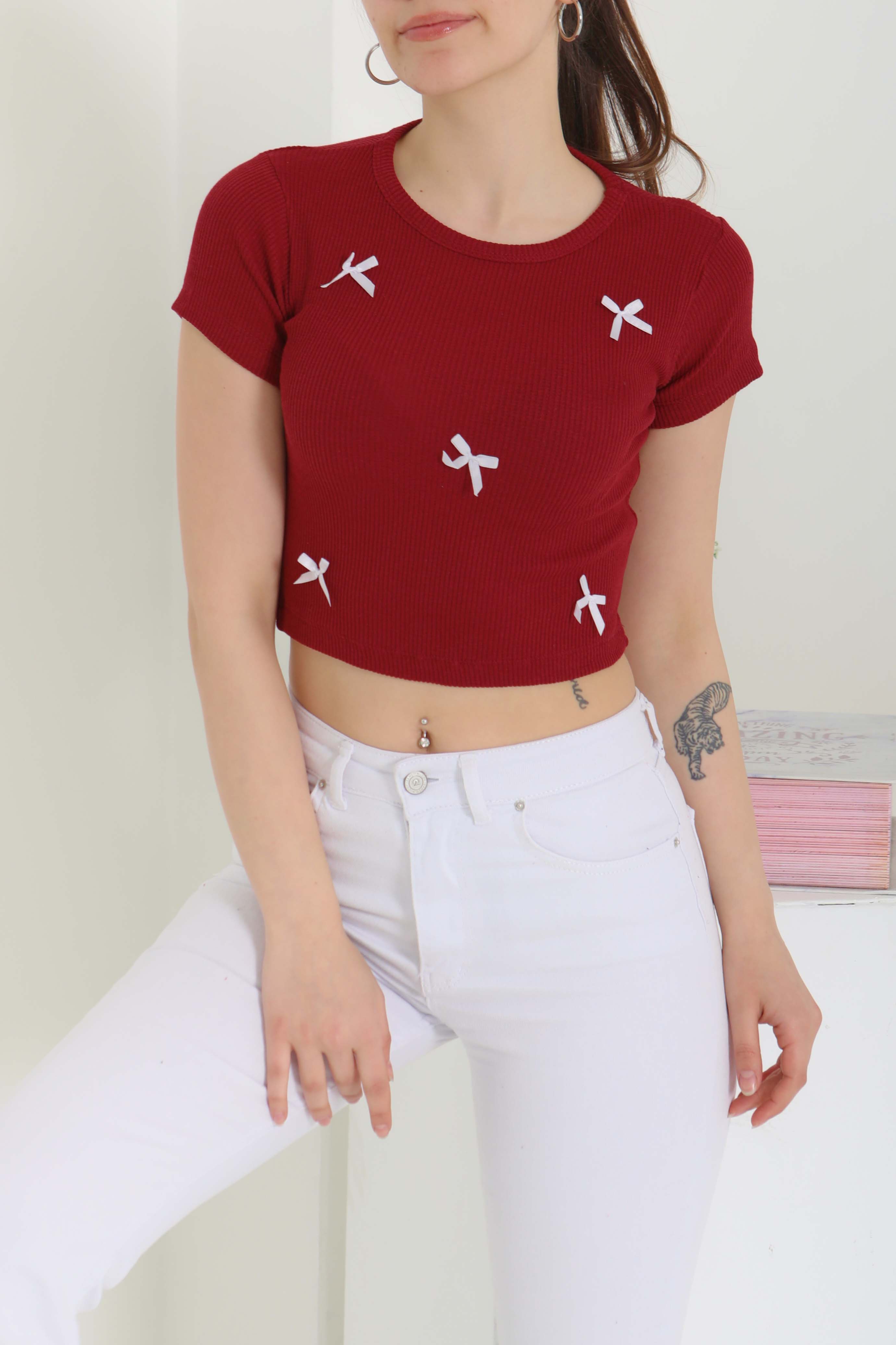 Kurdale Detaylı Bady Bordo - 27142