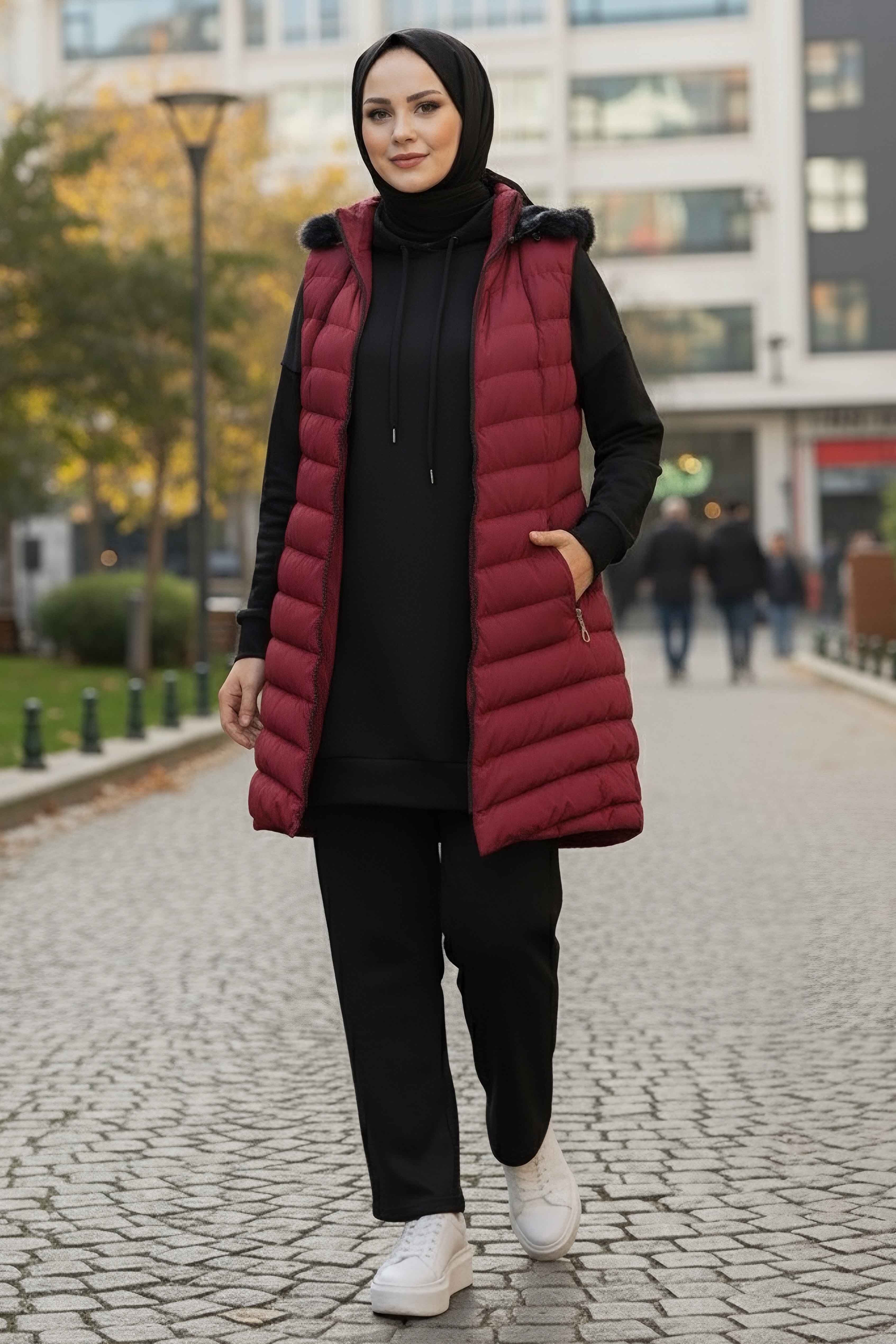 Mikro Şişme Yelek  - 28016-BORDO