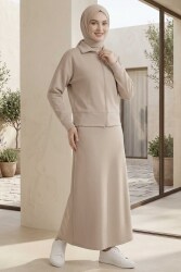 Modal Etekli Takım - 28387-KREM - TOFİSA (1)