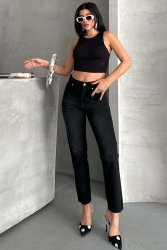 Mom Kot Pantolon Siyah - 27302 - TOFİSA