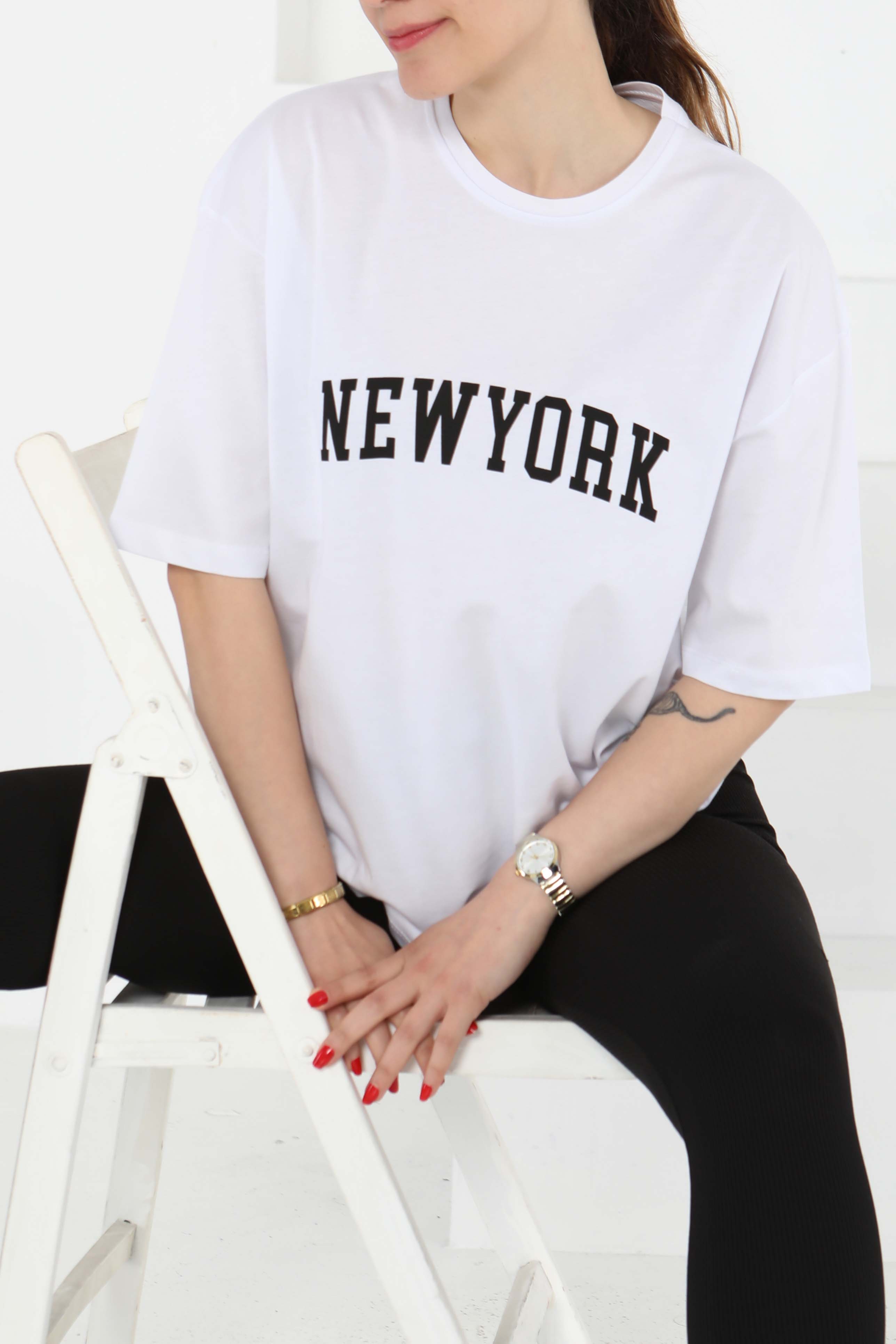 NEW YORK Baskılı Kısa Kollu T-Şhirt  - 27125