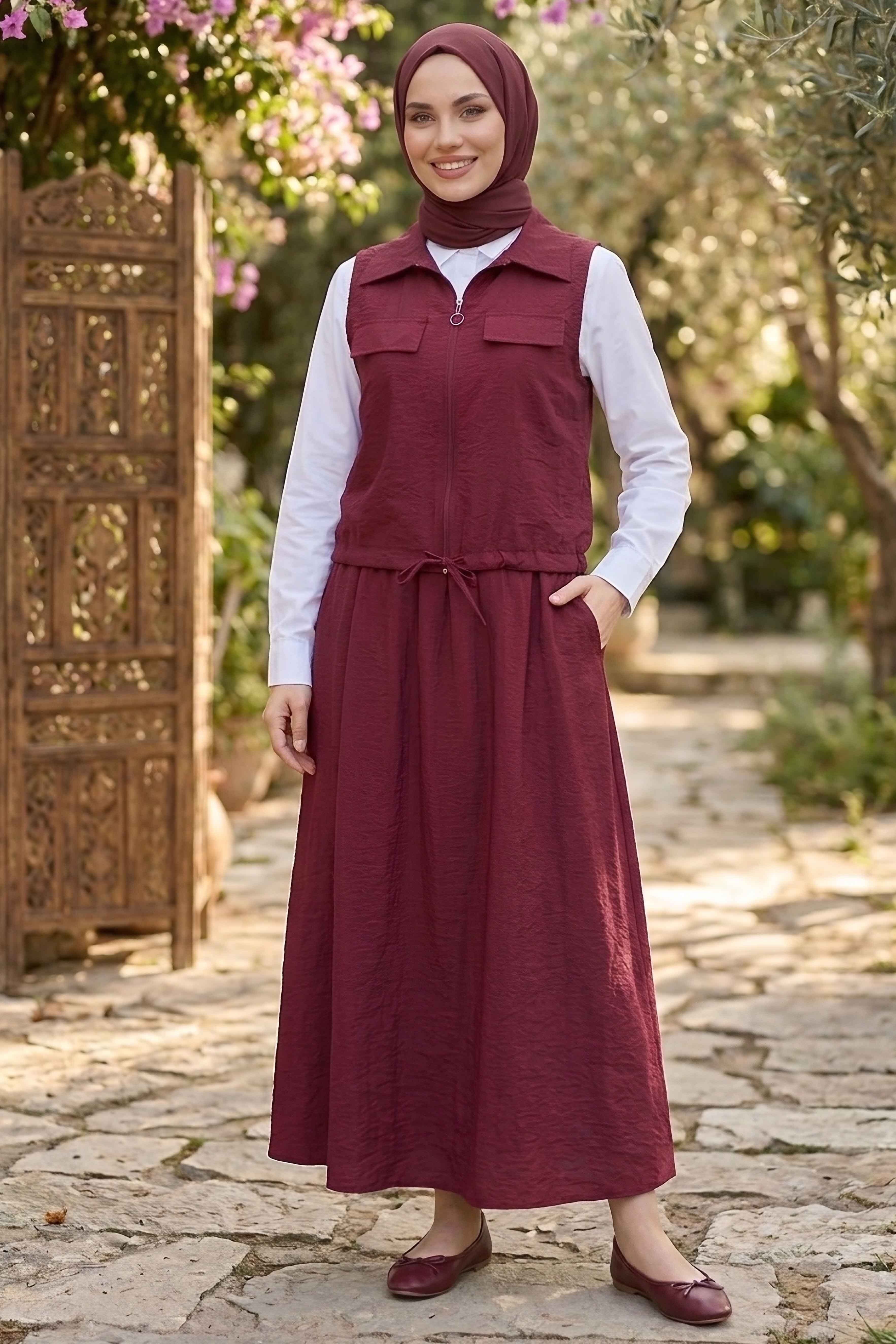 Paraşüt Üçlü Takım  - 28390-BORDO
