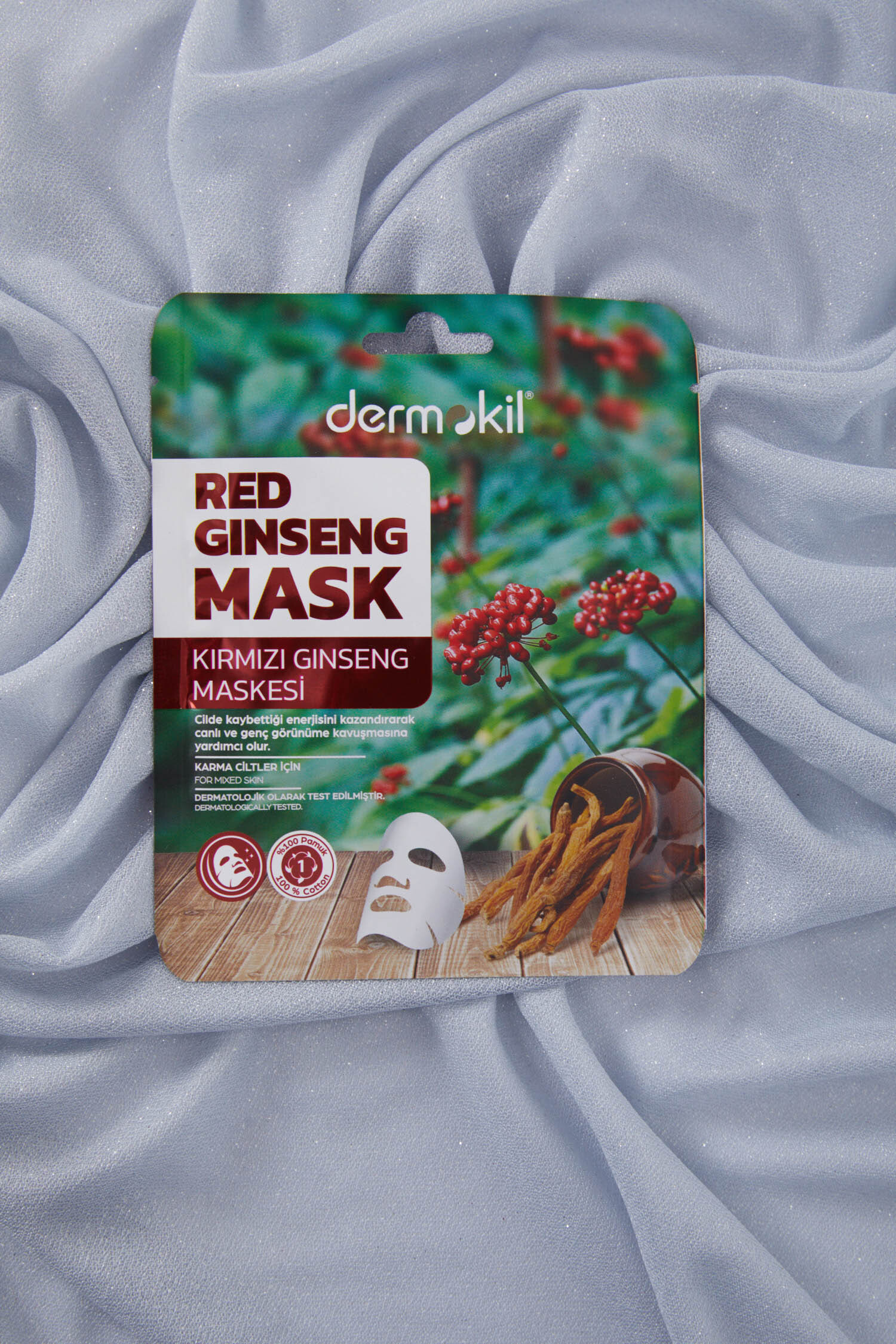 Renksiz DERMOKIL 20 G KIRMIZI GINSENG KAGIT MASKE  - 28441-RENKSIZ