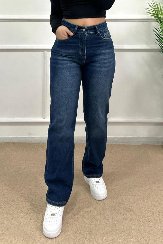 Straiht Fit Kot Pantolon  - 28374-KOYU-MAVI