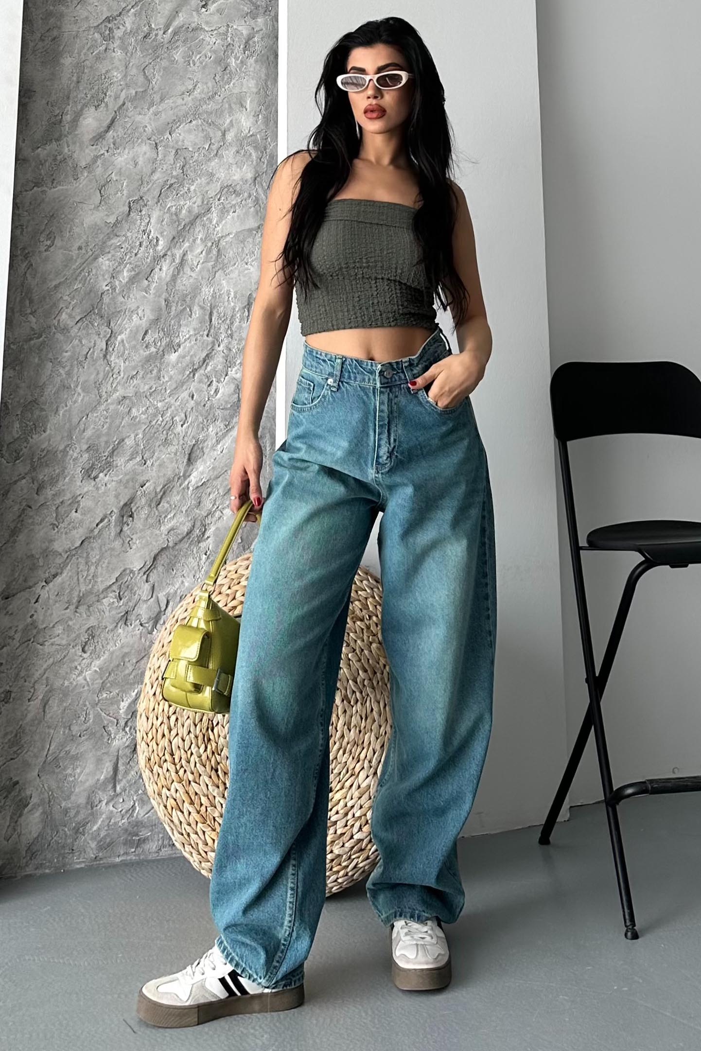 Taş Bıyık Baggy Kot Pantolon  - 27270