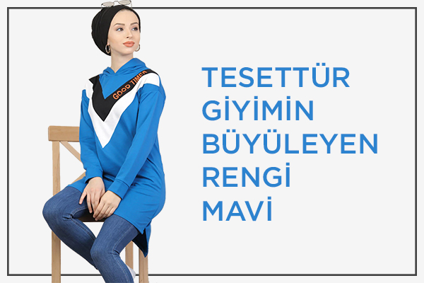 Tesettür Giyimin Büyüleyen Rengi Mavi