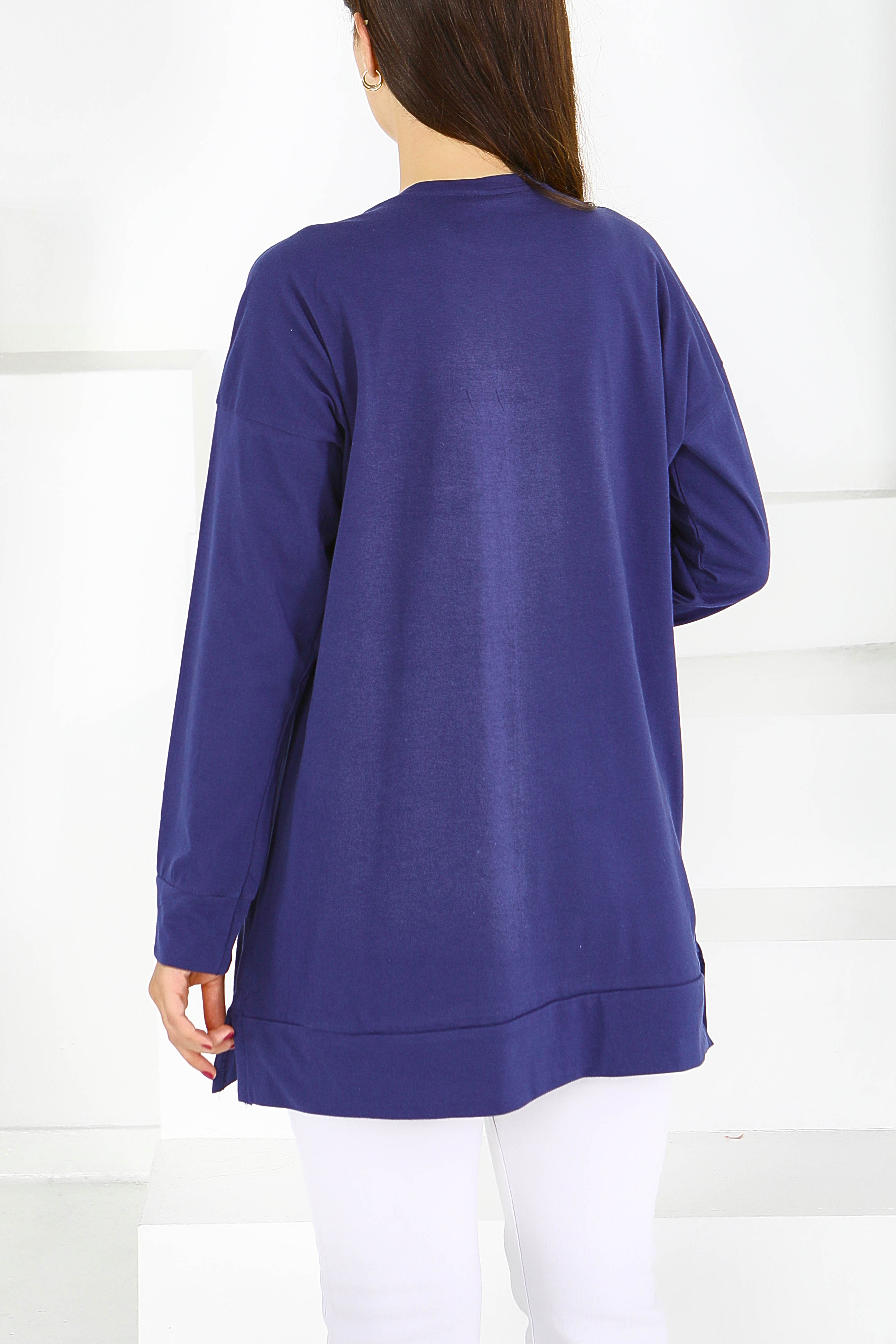 Uzun Kollu Baskılı Tunik - 27581 - 4
