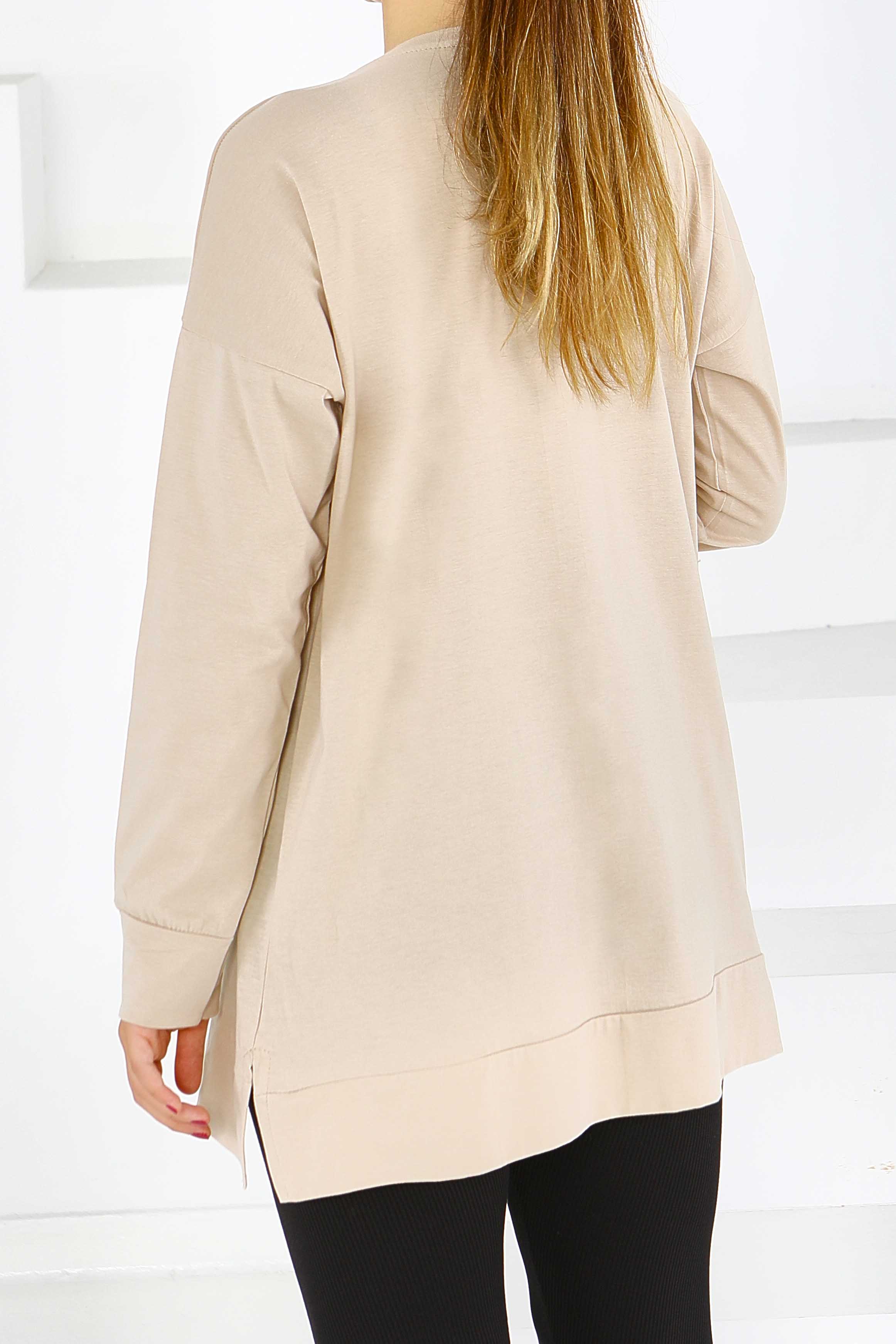 Uzun Kollu Baskılı Tunik - 27586 - 3